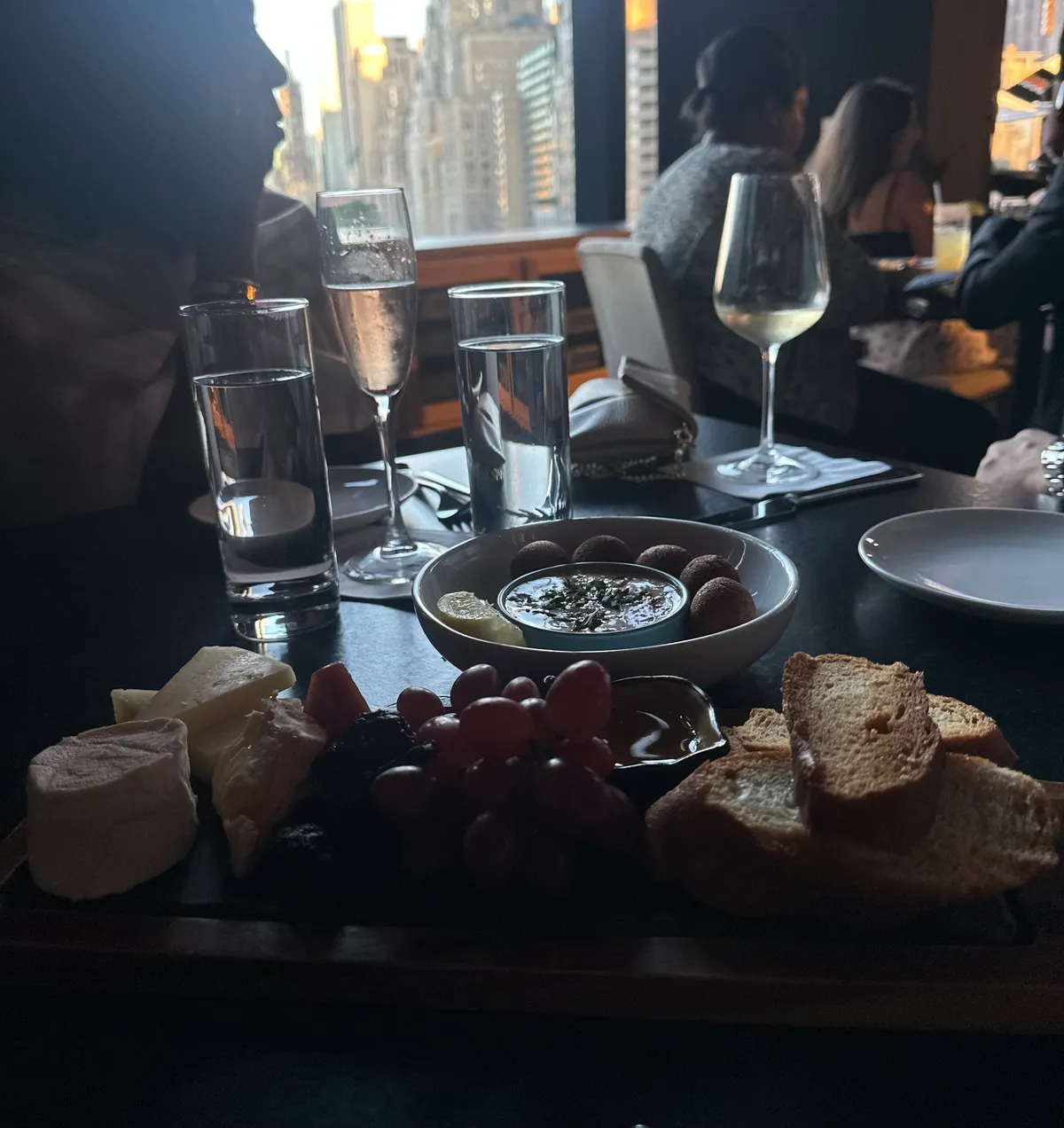 A cheese platter at Dizzy's Club
