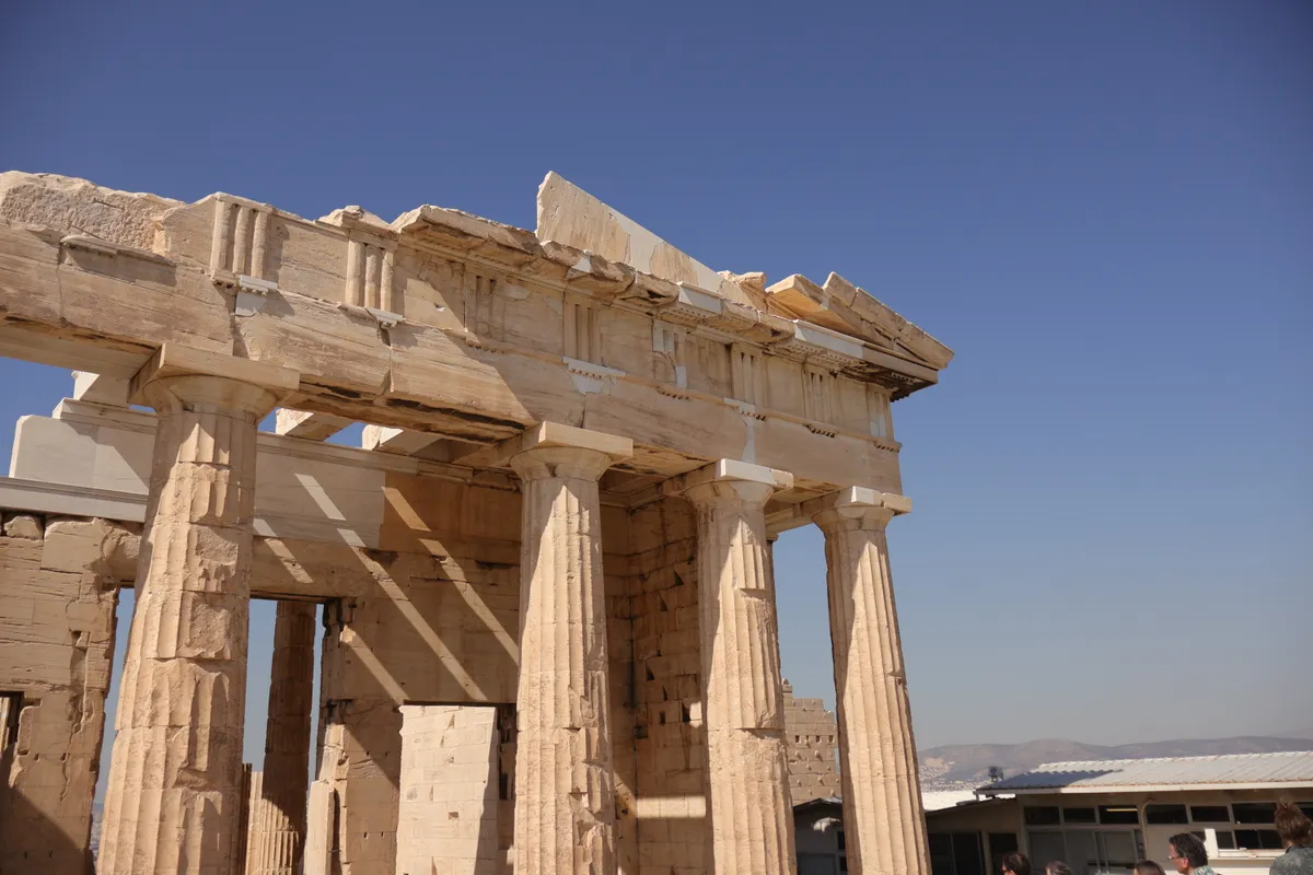 The Parthenon against a clear sky