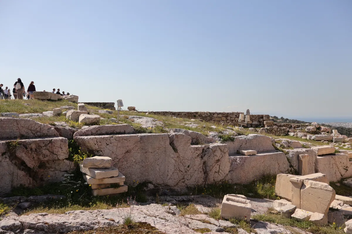 What's left of the Temple of Rome & Augustus
